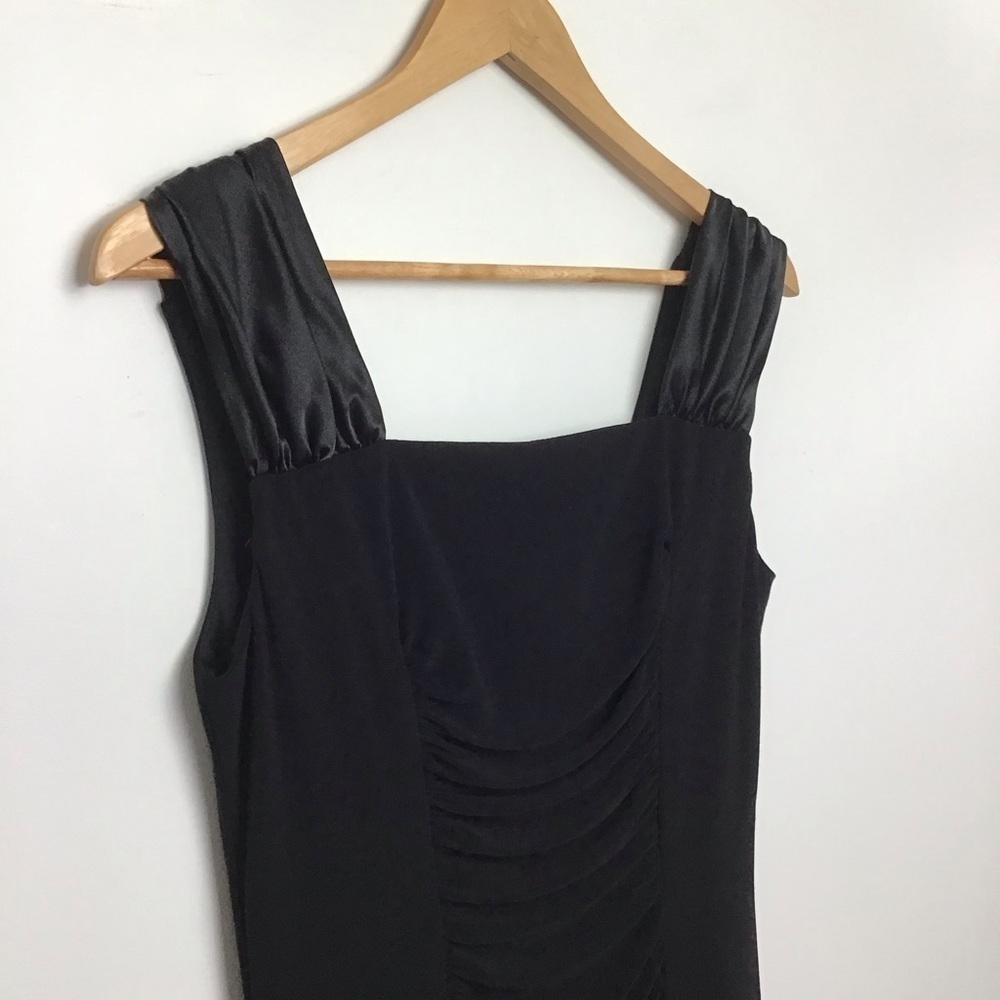 Joseph Ribkoff black dress silky sleeveless little black dress classy chic desig